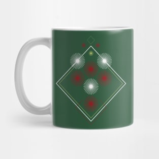 christmas Geometric green red abstract Mug